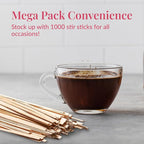1000 Wooden Coffee Stirrer by Prestee - Disposable 5.5 inches Long Wooden Stir Sticks for Coffee and Cocktails - Smooth, Splinter-Free Beverage Mixers - Ideal for Cafe, Bars and Drink Stations