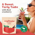 Craftmix Cranberry Vanilla Mix, Makes 12 Drinks, Cranberry Cocktail Mixer, Instant Skinny Cocktail and Mocktail Mix - With Real Fruit - Vegan Low Carb, Low Sugar, Non-GMO, Gluten Free, Easy to Mix