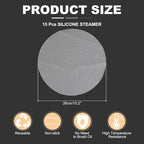 uxcell 15pcs Silicone Steamer Liners, 10.2" Bamboo Steamer Liner Non-Stick Silicone Air Fryer Steamer Liners for Buns Dumplings Pastry Baking White