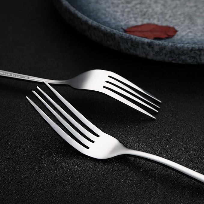 VANDBAO Silver Flatware Cutlery Silverware Set 20 Pieces, Stainless Steel Colorful Utensils, Tableware Set Service for 4, Include Knife/Fork/Spoon, Reusable, Mirror Polished, Dishwasher Safe