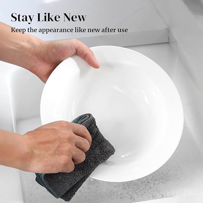 DOWAN Soup and Pasta Bowls Set of 4, White Porcelain Wide Rim Salad Plates, 20 Ounces, Microwave & Dishwasher Safe
