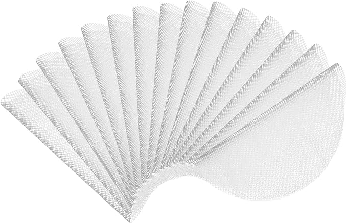 uxcell 15pcs Silicone Steamer Liners, 10.2" Bamboo Steamer Liner Non-Stick Silicone Air Fryer Steamer Liners for Buns Dumplings Pastry Baking White