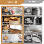 CURTA 7 Inch Round Cake Pan, 7x3 inch 2 Set Anodized Aluminum Round Baking Pan, Small Cake Pan Non-Toxic & Heavy Duty, Deep Side, Easy Clean & Dishwasher Safe