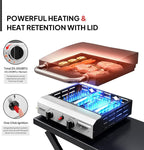 ROVSUN 2 Burner Foldable Propane Griddle with Wheels, Enameled Tray & Lid, 20000 BTU Portable Rolling Flat Top Gas Grill with Electronic Ignition & Regulator for Outdoor Cooking Camping BBQ Tailgating