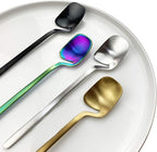 JASHII Hangable 24-Piece Silverware Set, Satin Finish Flatware Cutlery Set Service for 6, Knives/Forks/Spoons Included, Dishwasher Safe (Matte Gold)