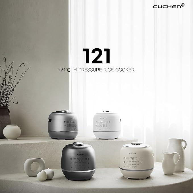 CRT-RPK0641MUS | 2.1 Ultra High-Pressure Induction Heating Rice Cooker 6 Cup (Uncooked) (1.14 quarts): 6 person serving / per use| Full Stainless Power Lock System | Auto Steam Clean | Voice Guide | Made in Korea | Dark Silver
