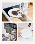 Famiware Mars Plates and Bowls Set, 12 Pieces Dinnerware Sets, Dishes Set for 4, White