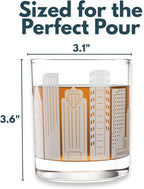 Greenline Goods – Houston, TX Skyline Whiskey Glasses (Set of 2), 10 oz – Rocks/Old Fashioned Tumblers
