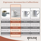 Espresso Cups Ceramic, 200ML Espresso Measuring Cup with Handle, Expresso Shots Cups with Scale, Espresso Accessories, White