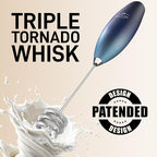 Zulay Kitchen Patented Tornado Triple Whisk Milk Frother with 4 Duracell Batteries – Handheld Foam Maker for Coffee, Lattes, Matcha & Hot Chocolate – Rich, Creamy Froth in Seconds