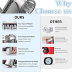 VEKAYA Cheese Grater, Cheese Grater Hand Crank, 4 Interchangeable Blades Cheese Shredder, Vegetable Slicer, Non-slip Suction Base, Easy to Clean Rotary Grater with Handle (Grey)