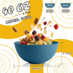 Unbreakable Cereal Bowls 40 OZ, Wheat Straw Bowls Set of 6, Alternative Plastic Bowls for Kitchen, Outdoors, Microwave & Dishwasher Safe Bowl Set for Salad, Cereal, Snack, Ramen, Multi