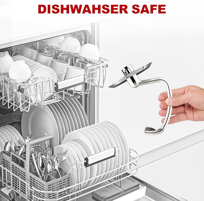 Stainless Steel Dough Hook for Kitchenaid Stand Mixer, Bread Hook for 4.5Qt -5 Qt Tilt-Head Stand Mixer, Dough Hook for Kitchenaid Mixer Attachments, Dishwasher Safe by GVODE