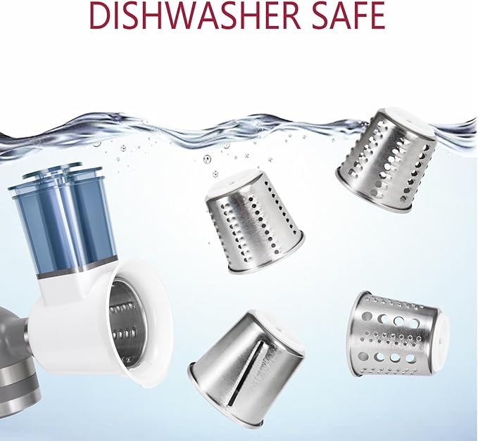 Slicer Shredder Attachment for Stand Mixer, Salad Machine with Vegetable Slicer, Salad Maker, Food Slicers Cheese Grater Attachments for Mixer Dishwasher Safe (Beige)