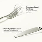 Luciella Tropea Polished Flatware Set for 8, 45-Piece Premium 18/10 Stainless Steel Silverware Set with Serving Utensils, Modern Mirror Finish, Rust Resistant, Dishwasher Safe