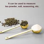 Premium Coffee Scoop Set, Set of 2, Metal Stainless Steel Long Handle Coffee Scoop, Measuring Coffee Spoons Contains 1 Tablespoon (15 ml) and 2 Tablespoons (30 ml) Spoon-Gold