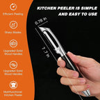 304 Stainless Steel Multi-Function Kitchen Peeler - With Solid Wood Handle, Sharp & Durable Blade, Effortlessly Peels Vegetables and Fruits, Essential Kitchen Tool
