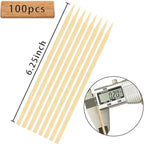 HANSGO 6.25" Natural Bamboo Skewers, Wooden Skewers for Appetizers, Grilling, Kebab, Cocktail, Caramel Apple, Chocolate Fountain, Φ=5mm, Perfect for Holiday Party, Baking Decorating, Stocking Stuffers