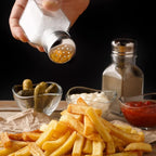 Salt and Pepper Shakers Glass Set, Clear Home and Kitchen Design with Stainless Steel Lids