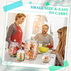 Nuogo 4 Pcs Plastic Candy and Cookie Jars with Lids Clear Cookie Container Candy Jars Large Airtight Apothecary Storage Organization for Wedding Home Kitchen Bar(30/42/64/128 oz)