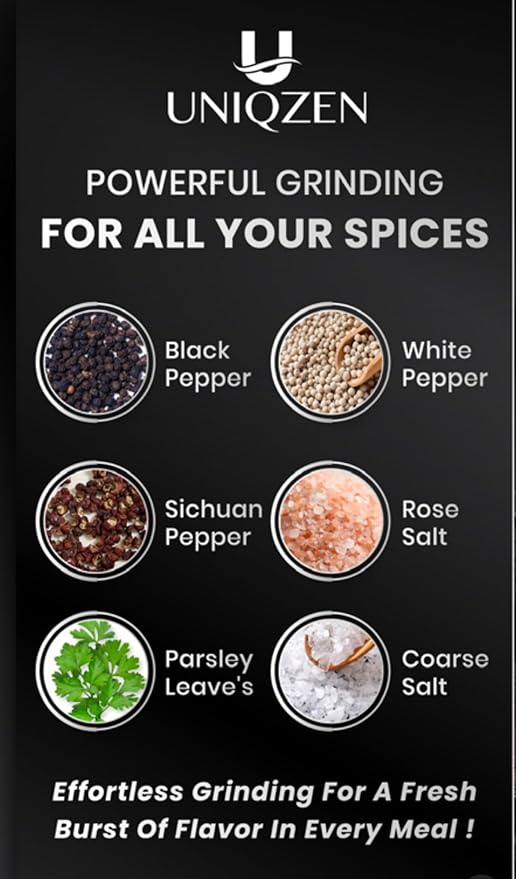 Electric Salt and Pepper Grinder Set – Rechargeable & Battery Operated, Automatic Stainless Steel Mills, Adjustable Coarseness, One-Handed Operation