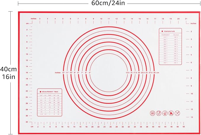 HULISEN Stainless Steel Biscuit Cutter Set, Silicone Mat, Pastry Scraper and Dough Blender, Sturdy & Long-Lasting with Ergonomic Rubber Grip, Professional Baking Dough Tools, Gift Package (4 Pcs/Set)