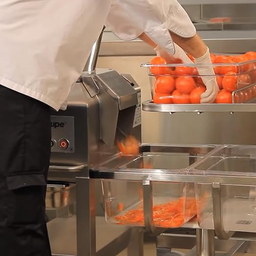 Robot Coupe CL60B Two Speed Bulk Continuous Feed Commercial Food Processor with Side Discharge and Two Discs, 240v