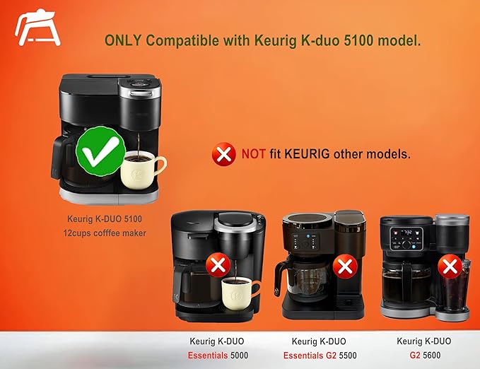 12 Cups Coffee Pot Replacement ONLY Compatible for KEURIG K-DUO 12 Cups Coffee Machine 5100 Model (Not compatible with Keurig other coffee makers)