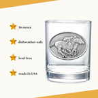 Heritage Pewter By a Nose Double Old Fashion | Double Rocks Glass 14 OZ for Liquor | Expertly Crafted Pewter Glass