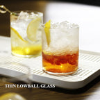 LUXU Drinking Glasses 15 oz Set of 2,Thin Highball Glasses 19 oz Set of 2,Elegant Bar Glassware For Water,Juice,Beer, Drinks,and Cocktails and Mixed Drinks,Lead-Free Juice Glass,Glass Drink Tumblers