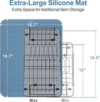 iSPECLE in Sink Dish Drying Rack with Mat, Capacity Expandable Small Dish Rack Over Sink, Black