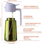 CXINYI - 16oz/470ml Olive Oil Dispenser for Kitchen with Stickers - 2 in 1 Olive Oil Sprayer for Cooking, Air Fryer, and Salad, Black&Purple (Light-Proof Kitchen Gadget)