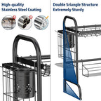 MOUKABAL Dish Drying Rack - Stainless Steel Over The Sink Dish Drying Rack (Expandable Length), Large Dish Rack with Utensil Holder, 32.3" - 33.9"(L) x 11.4"(W) x 23"(H) Black