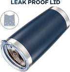 20 oz Tumbler with Lid Stainless Steel Insulated Tumblers Bulk Double Wall Vacuum Cups Powder Coated Travel Mug Keep Drinks Cold and Hot, Navy, 4 Pack