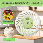 2 Pcs Fruit Cleaner Bowl with Strainer and Lid, Collapsible Handle Washing Bowl, Multifunctional strainer bowl for Kitchen Draining and Storage, Wash Berry, Vegetables for Kitchen, Fridge, Picnic