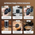 Portable Electric Coffee Grinder Rechargeable,Office 38 Adjustable Grinding Settings， LED Battery Indicator Shows Remaining Battery, Suitable for Travel, Camping, Office