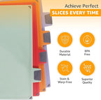 4-Piece Non-Toxic Cutting Board Set with Premium Scissors and Holder (Tall Silver)