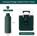 NOBL Stainless Steel Water Bottle,17 oz, 500 ml, Double Wall Vacuum Insulation, Sealed Thermos Bottle Keeps Drinks Cold 24 Hrs & Hot 12 Hrs, Leak Proof, Fits Noble Carry-On Cup Holder - Forest Green