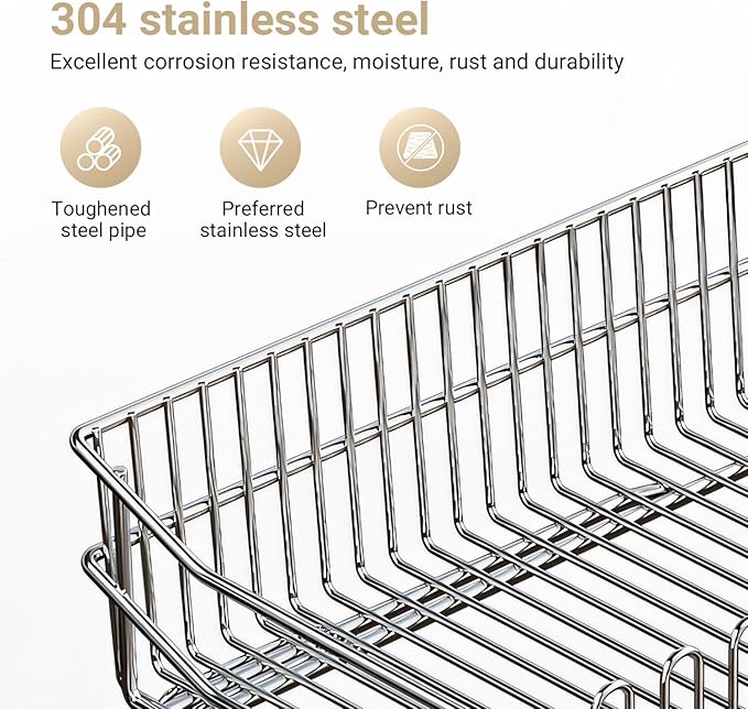 304 Stainless Steel Extendable Drainage Basket - Perfect for Fruit, Vegetables, and Dishes - Corrosion-Resistant, Space-Saving, and Versatile
