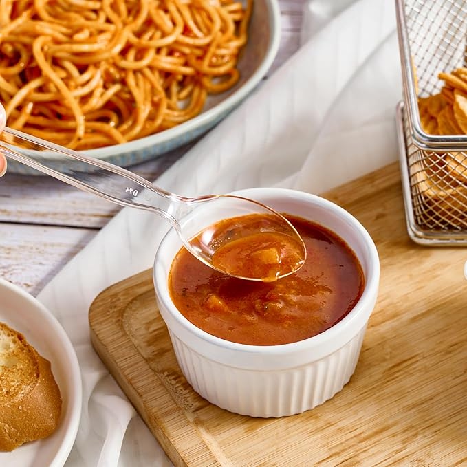 JOLLY CHEF [300 Count] Clear Plastic Spoons, Heavy Duty Disposable Spoons Utensils, Clear Plastic Silverware Bulk for Party, Birthday, Wedding