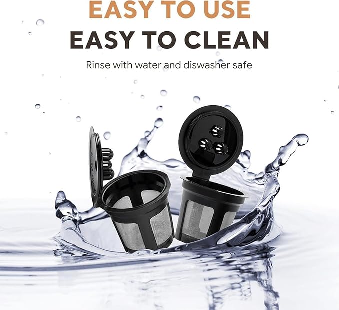 Reusable Coffee Filters Compatible with Ninja Dual Brew Coffee Makers - Compatible with Ninja Models CFP301, CFP307 – Includes 3 Pack Reusable K Cups and 2 Pack Coffee Maker Filters