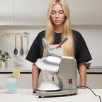 Shaved Ice Machine 300W Electric Ice Crusher 4 Blades Ice Crusher Shaver 2200 RPM Snow Cone Machine 286 lbs/hr Ice Shaving Machine for Home and Commercial