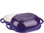 Enameled Cast Iron Sourdough Bread Oven, Dutch Oven, Loaf Cast Iron Bread Pan for Homemade Bread Baking, Meatloaf Pan with Lid, 7QT, Purple