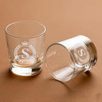 Whiskey Glasses - Rocks Old Fashioned Glass Gifts for Men, Monogrammed A-Z 10oz Personalized Whisky Glasses, Christmas Birthday Gifts for Men Him Dad Father Husband Brother Son (S)