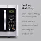 Farberware Countertop 1000 Watts 1.2 cu ft-Smart Sensor Microwave Oven with LED Lighting and Child Lock-Perfect for Apartments and Dorms-Easy Clean Black Interior, Stainless Steel