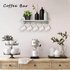 Kitchen Utensil Rack, Spice Rack with Hooks Wall Mount, Over the Stove Shelf, Stainless Steel, Hanging Storage Wall Shelf for Spatula Spoon, Seasoning Jar Organizer
