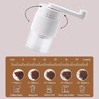 Portable Manual Coffee Grinder with 35 Adjustable Settings,Hand Coffee Bean Mill with 30g Capacity & Crank for Espresso, Pour Over, French Press, Travel (White)