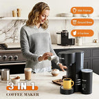 ZACME Single Serve Coffee Maker with Milk Frother, Coffee Machine with Brewing & Frothing System, 28oz Water Tank, Adjustable Brew Strength, Quick Brew, Self-Cleaning