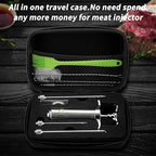 Meat Injector Syringe 2-oz Marinade Flavor Barrel 304 Stainless Steel with 3 Marinade Needles, Travel Case for BBQ Grill Smoker, Turkey, Brisket, Paper Instruction and E-book Included by JY COOKMENT