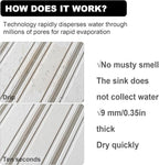 Large Stone Dish Drying Mat for Kitchen Counter, 24"×16"- Quick Drying Diatomaceous Earth Mats for Multi - Purpose, Eco-Friendly ,Super Absorbent, Foldable ,Non-Slip